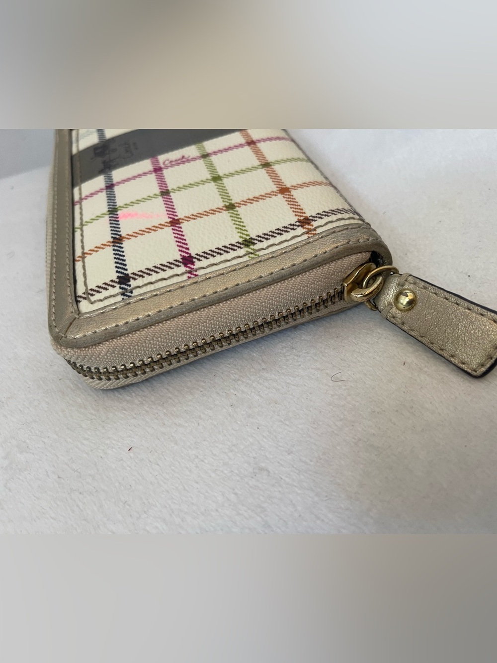 Coach Heritage Stripe Tattersall Plaid Wallet - Picture 4 of 12